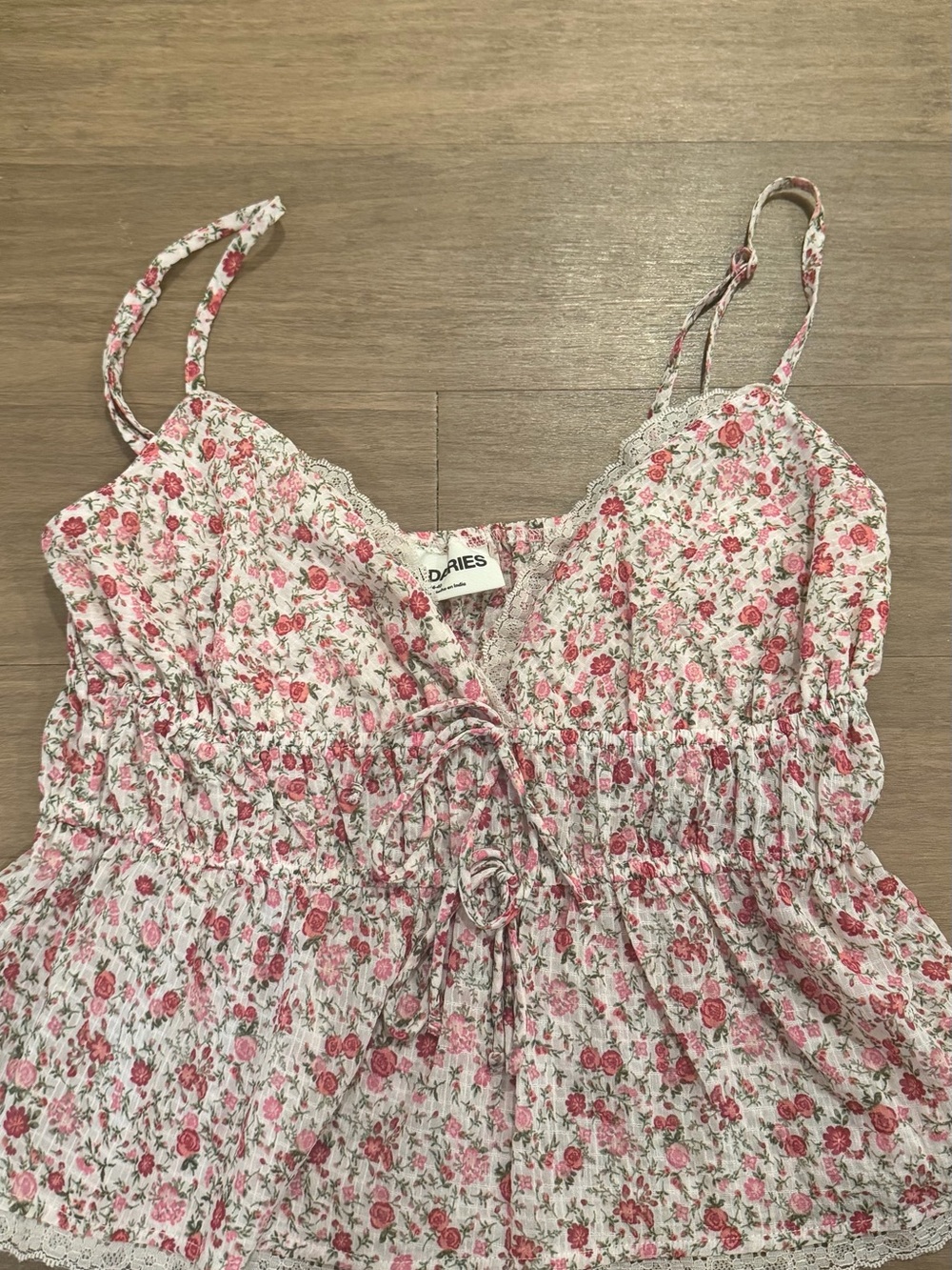 No Boundaries Pink Floral Smocked Cami Top